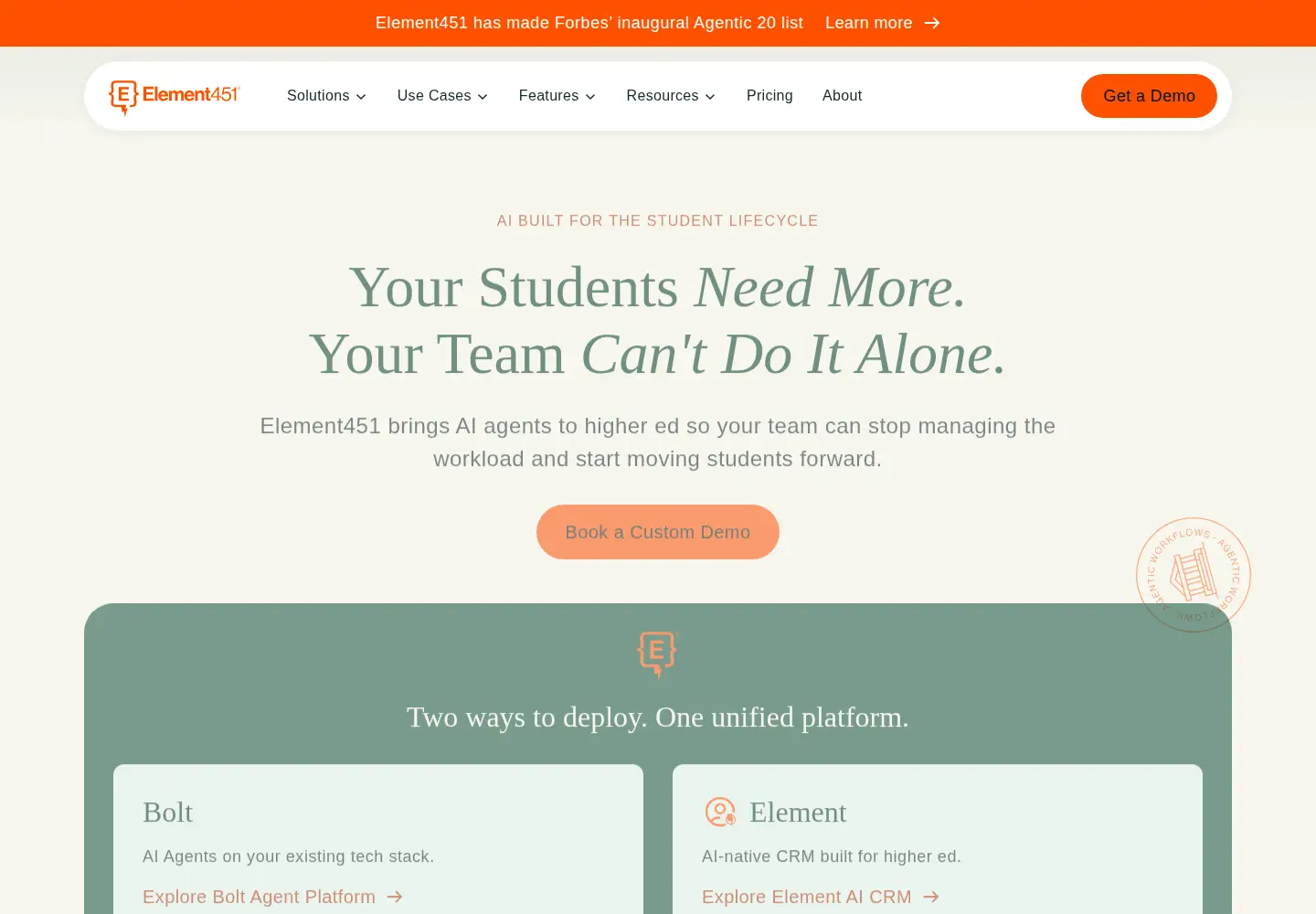 Captured homepage of element451.com in the current scan