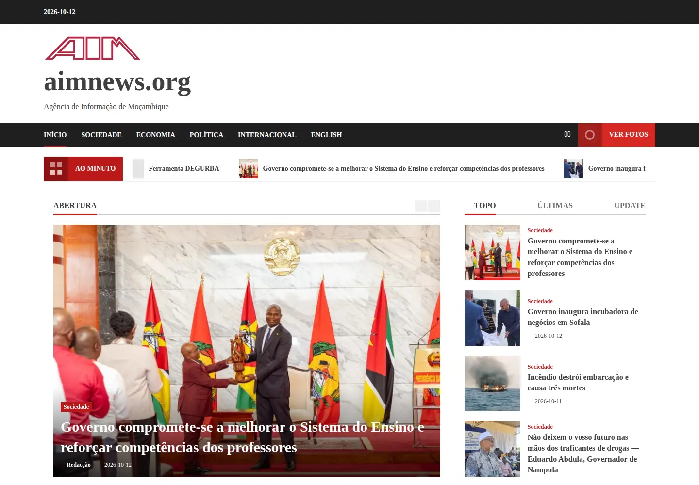 Screenshot of aimnews.org