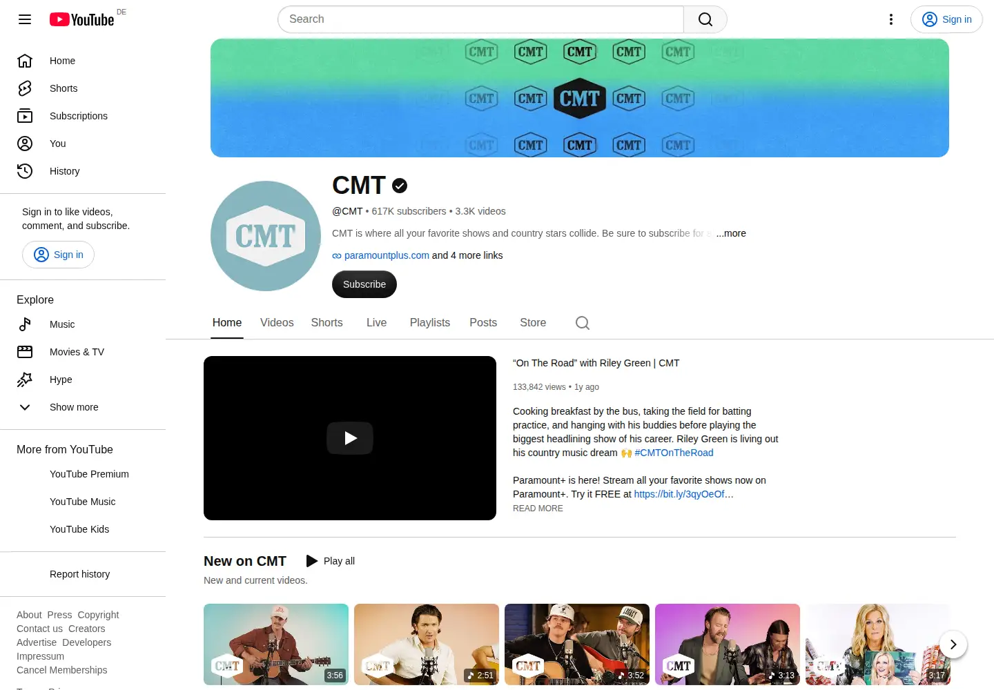 Screenshot of cmt.com