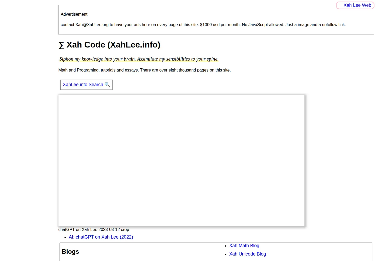 Screenshot of xahlee.info