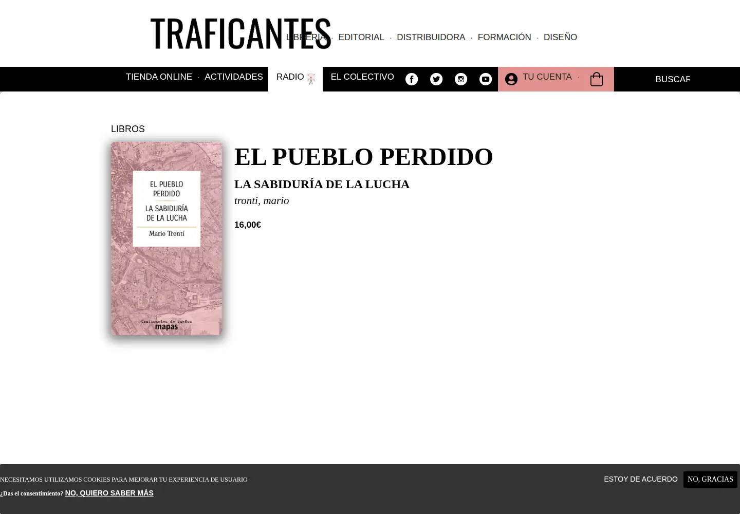 Screenshot of traficantes.net