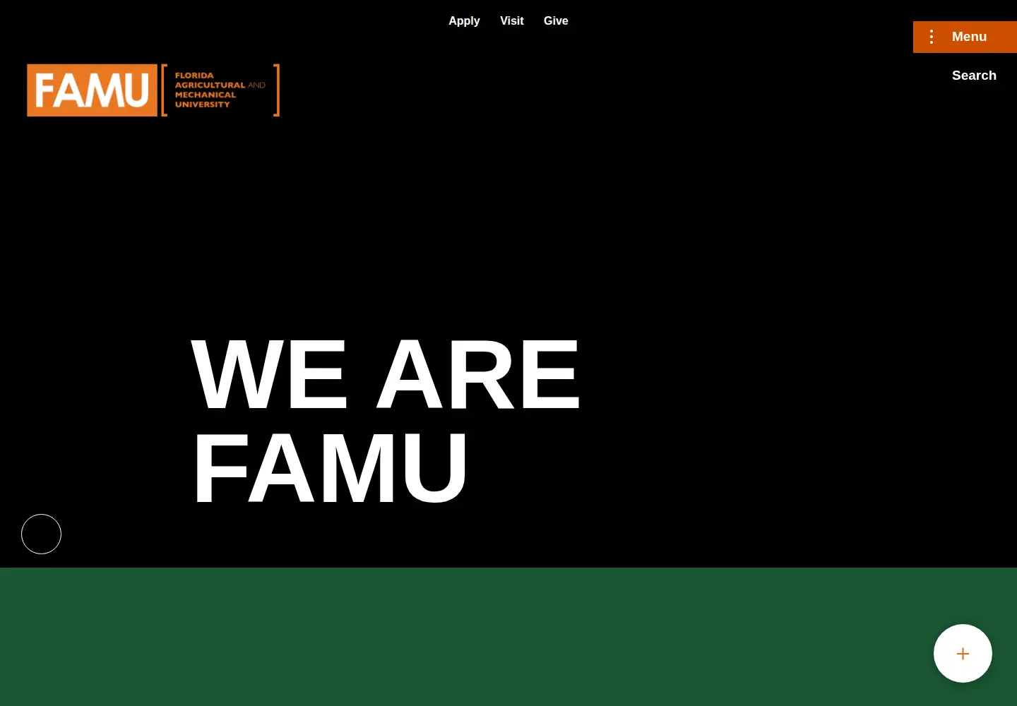 Captured homepage of famu.edu in the current scan