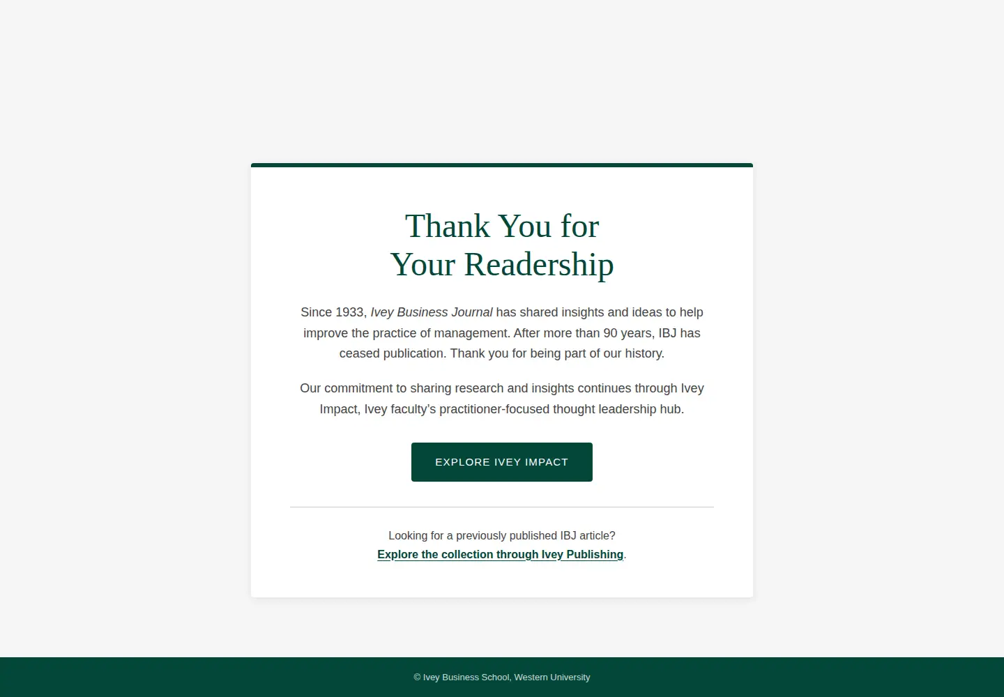 Screenshot of iveybusinessjournal.com