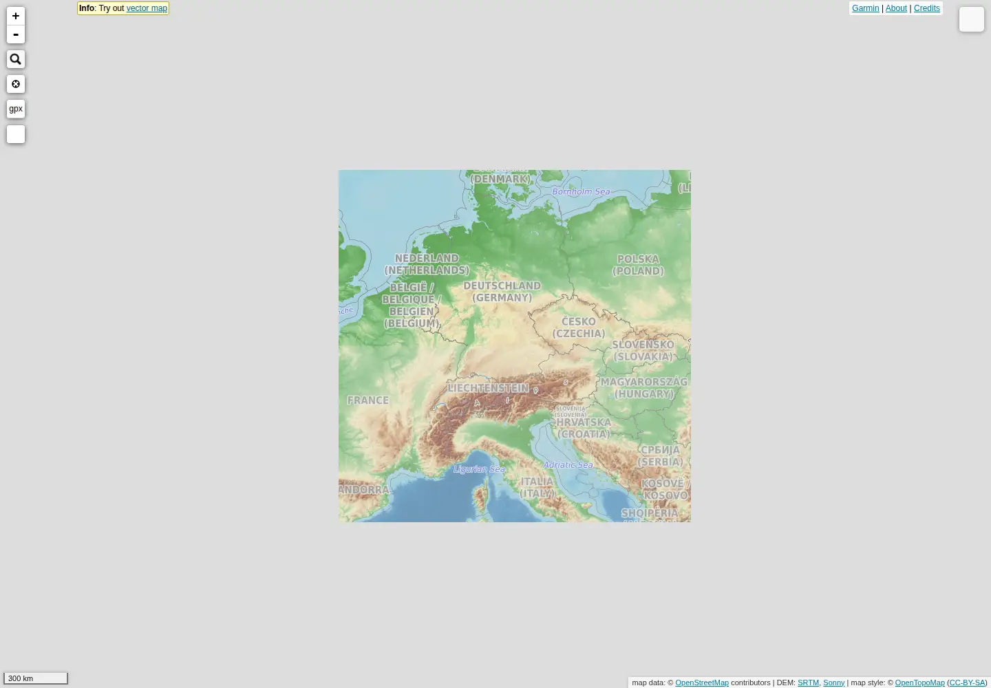 Screenshot of opentopomap.org