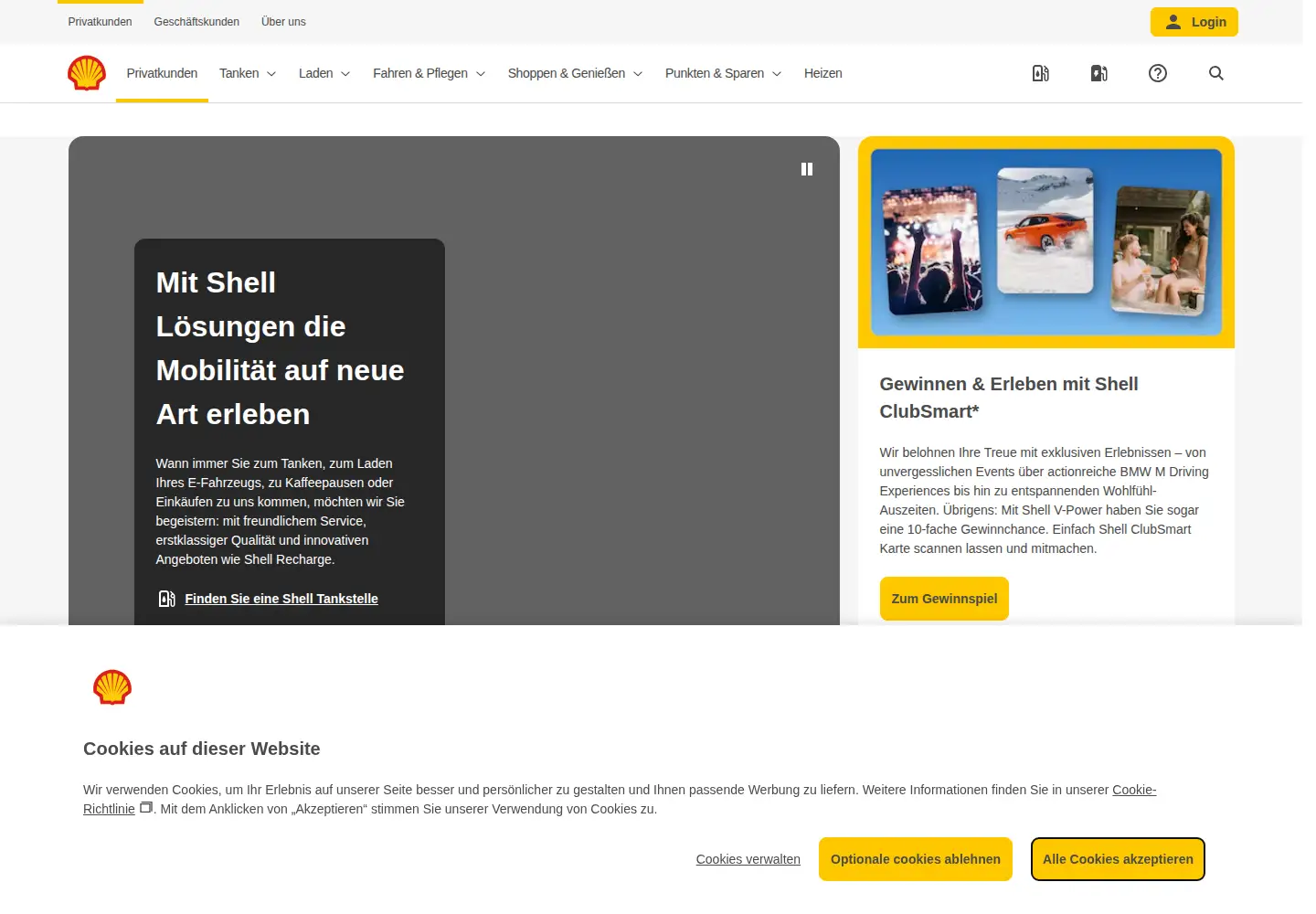 Screenshot of shell.de