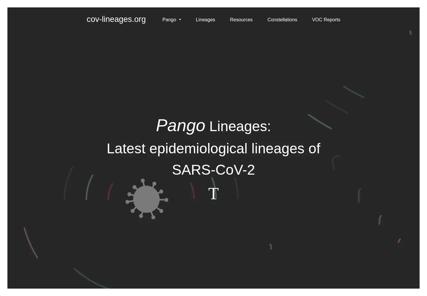 Screenshot of cov-lineages.org