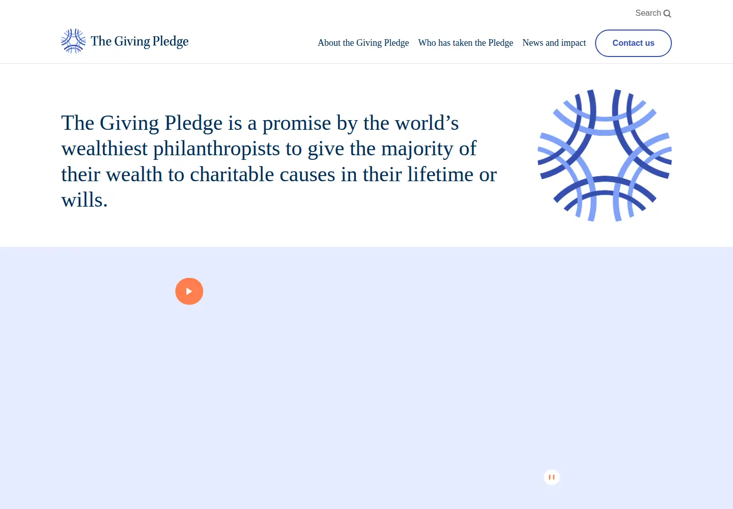 Captured homepage of givingpledge.org in the current scan