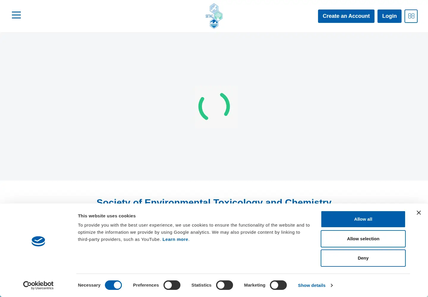 Captured homepage of setac.org in the current scan
