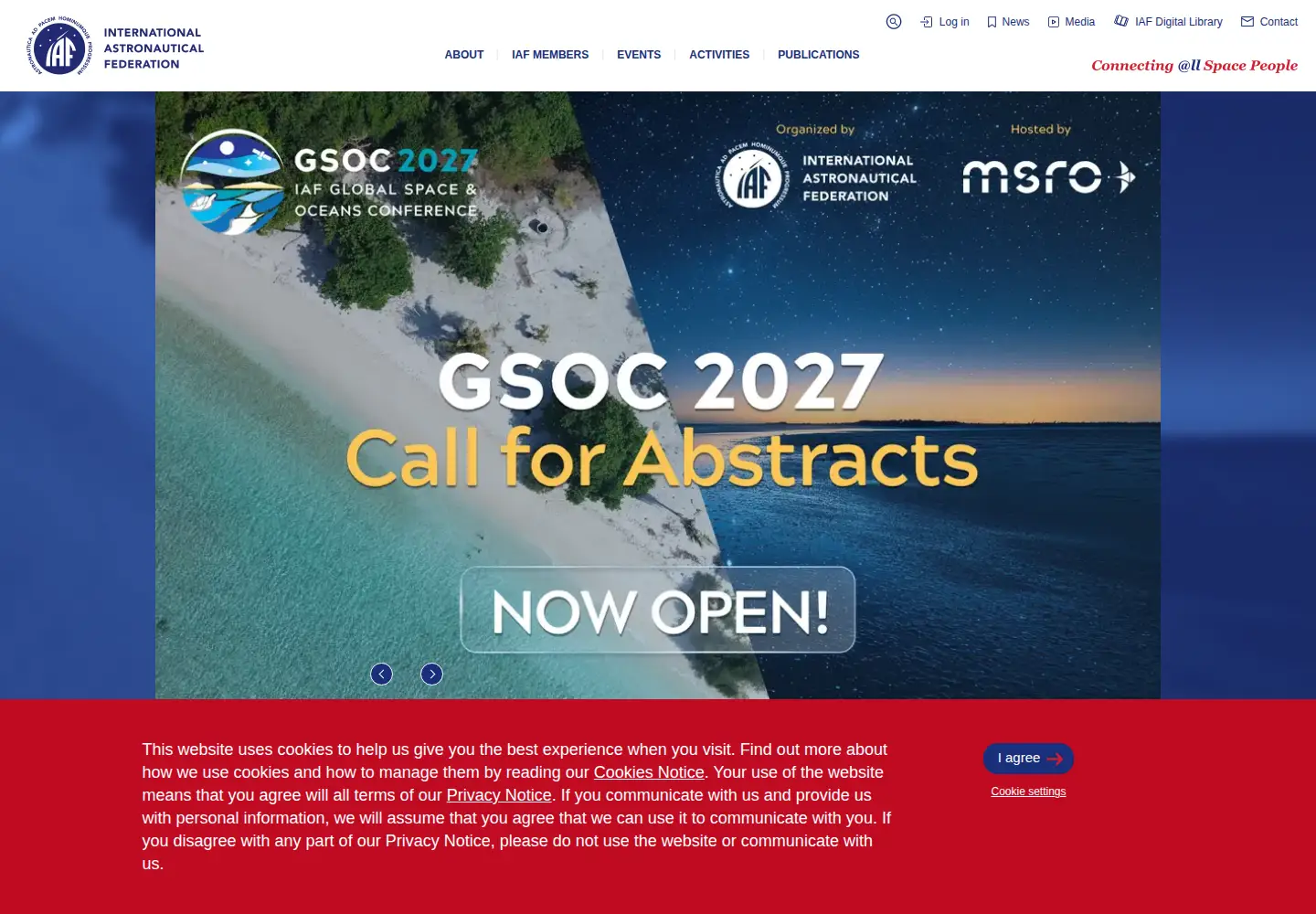 Screenshot of iafastro.org