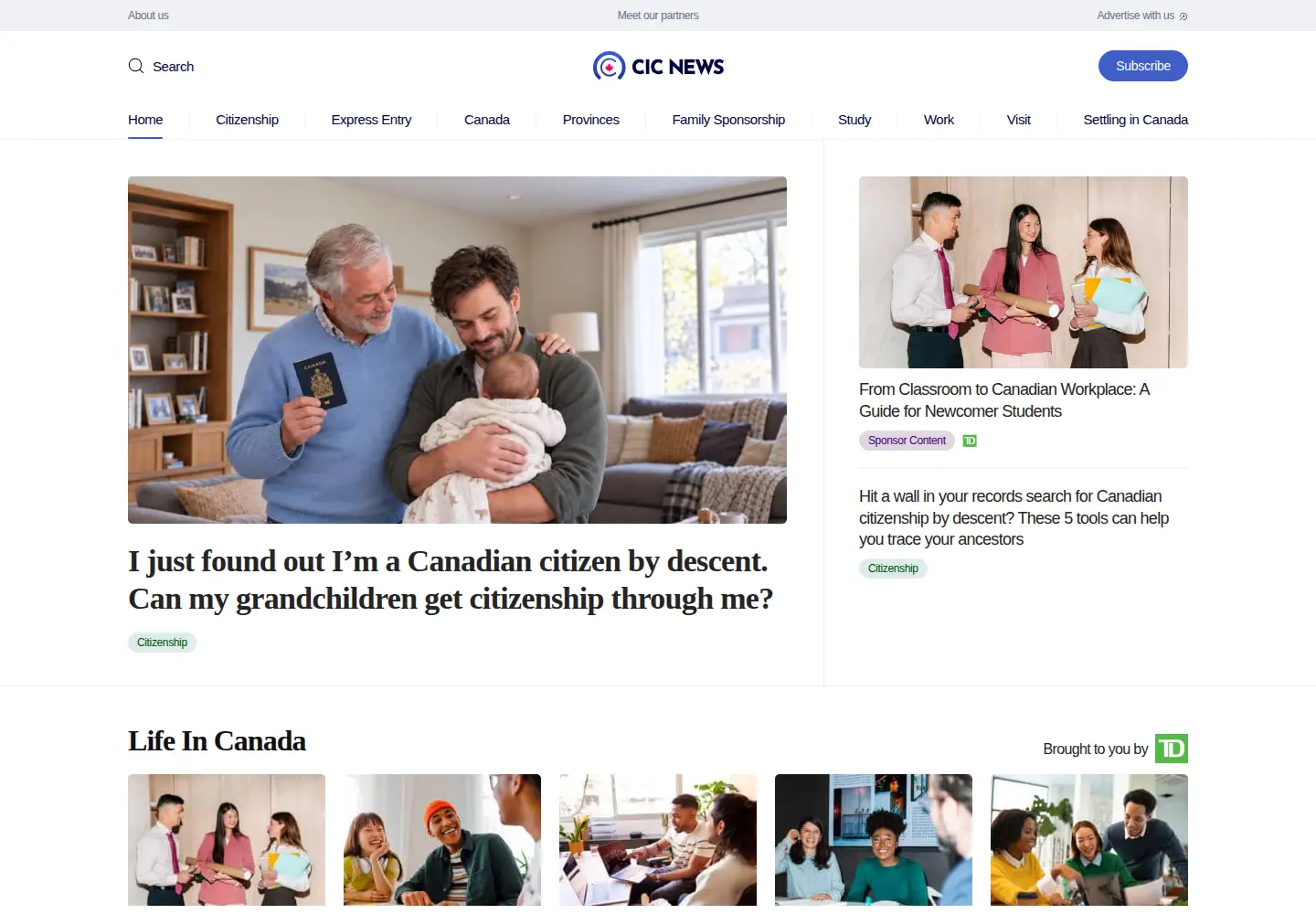 Captured homepage of cicnews.com in the current scan