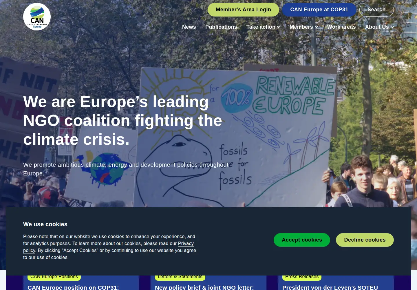 Screenshot of caneurope.org