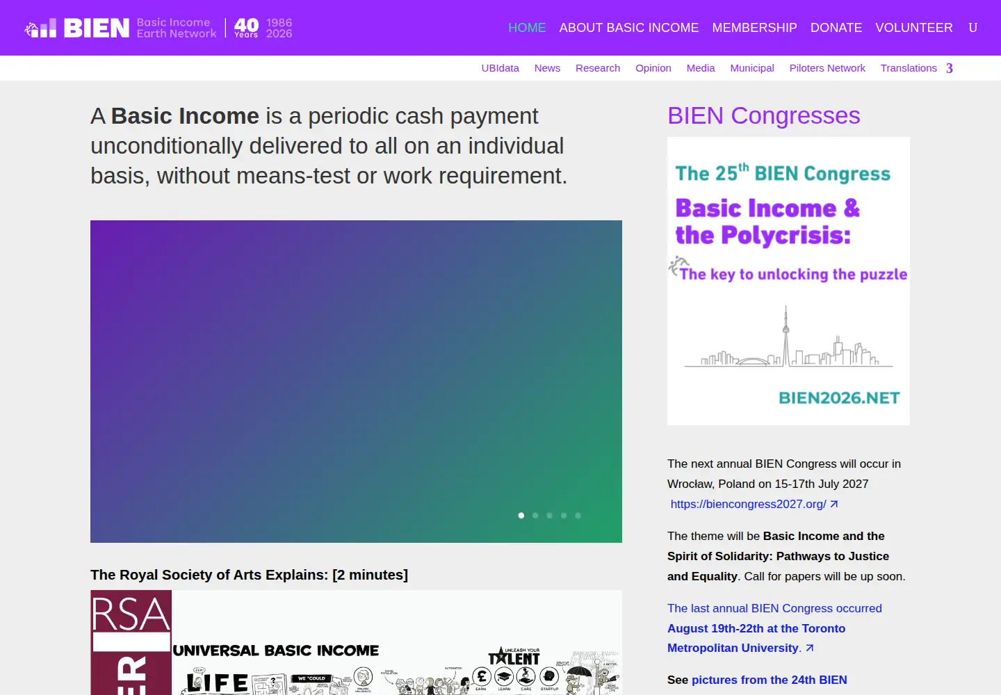 Screenshot of basicincome.org