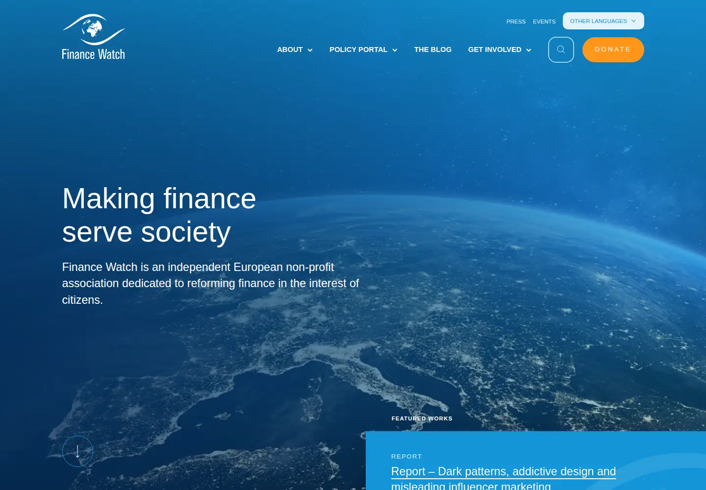 Screenshot of finance-watch.org