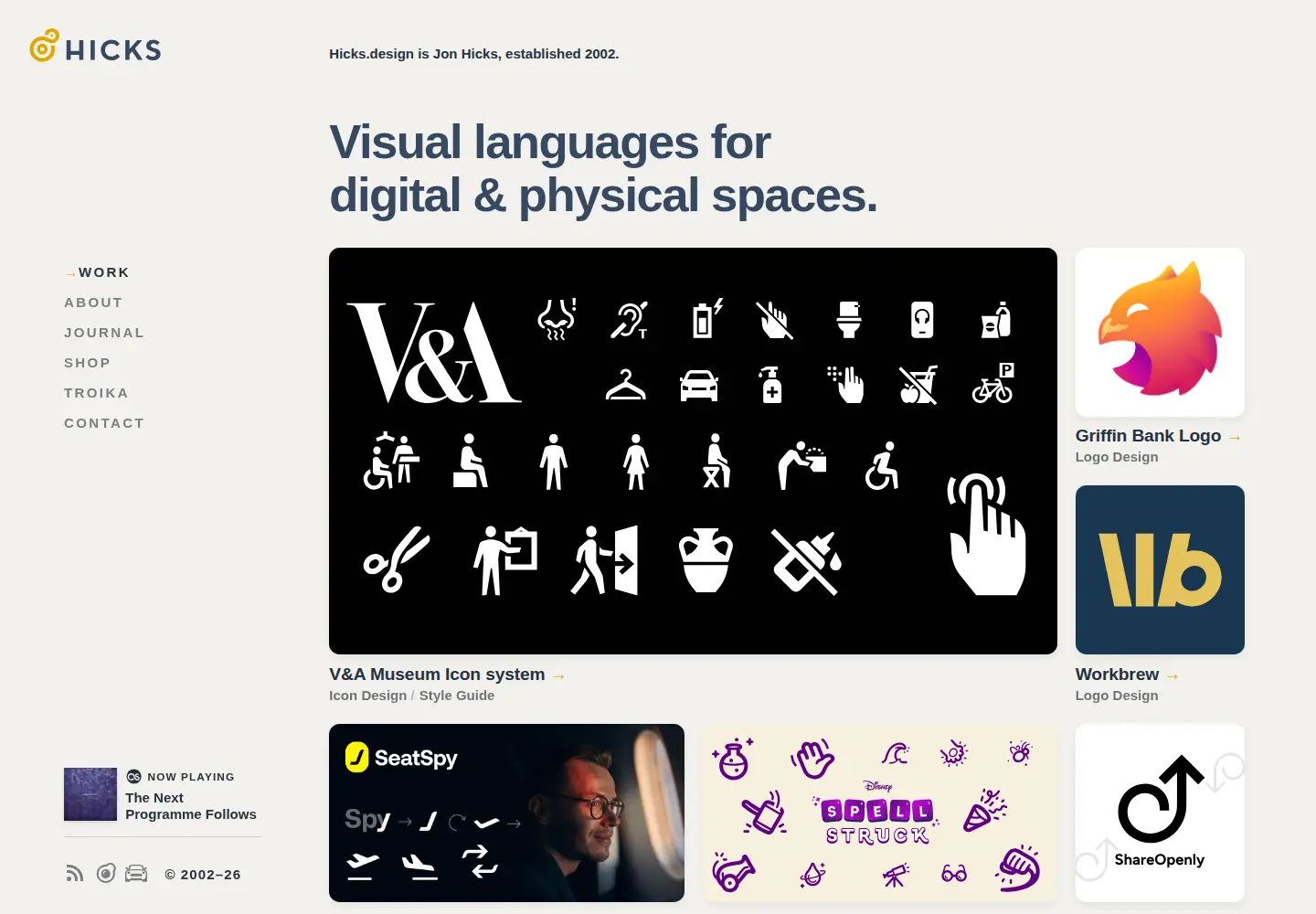 Captured homepage of hicksdesign.co.uk in the current scan