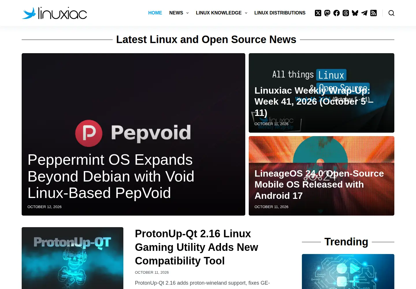 Screenshot of linuxiac.com