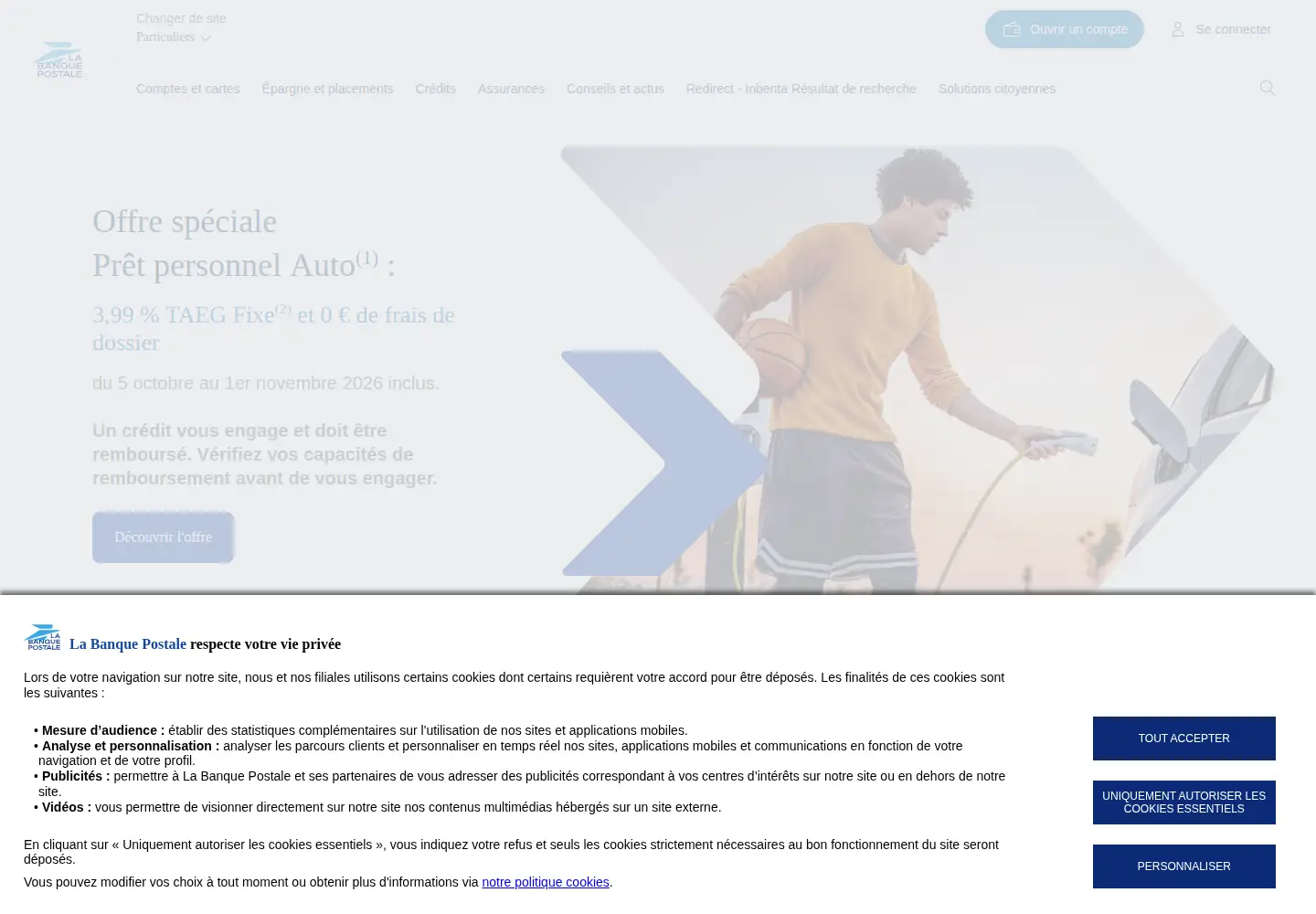 Screenshot of labanquepostale.fr