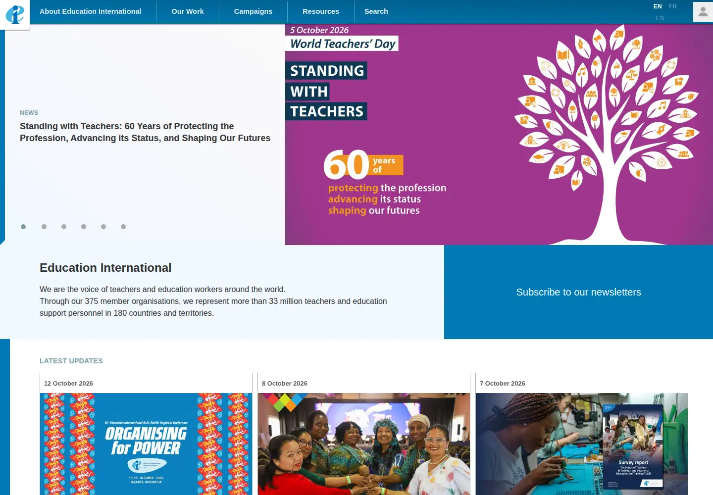 Captured homepage of ei-ie.org in the current scan