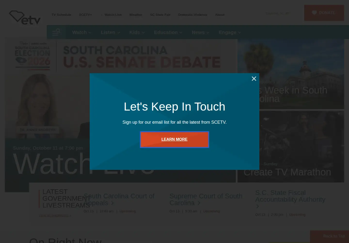 Screenshot of scetv.org