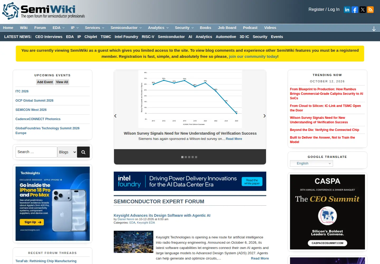 Screenshot of semiwiki.com