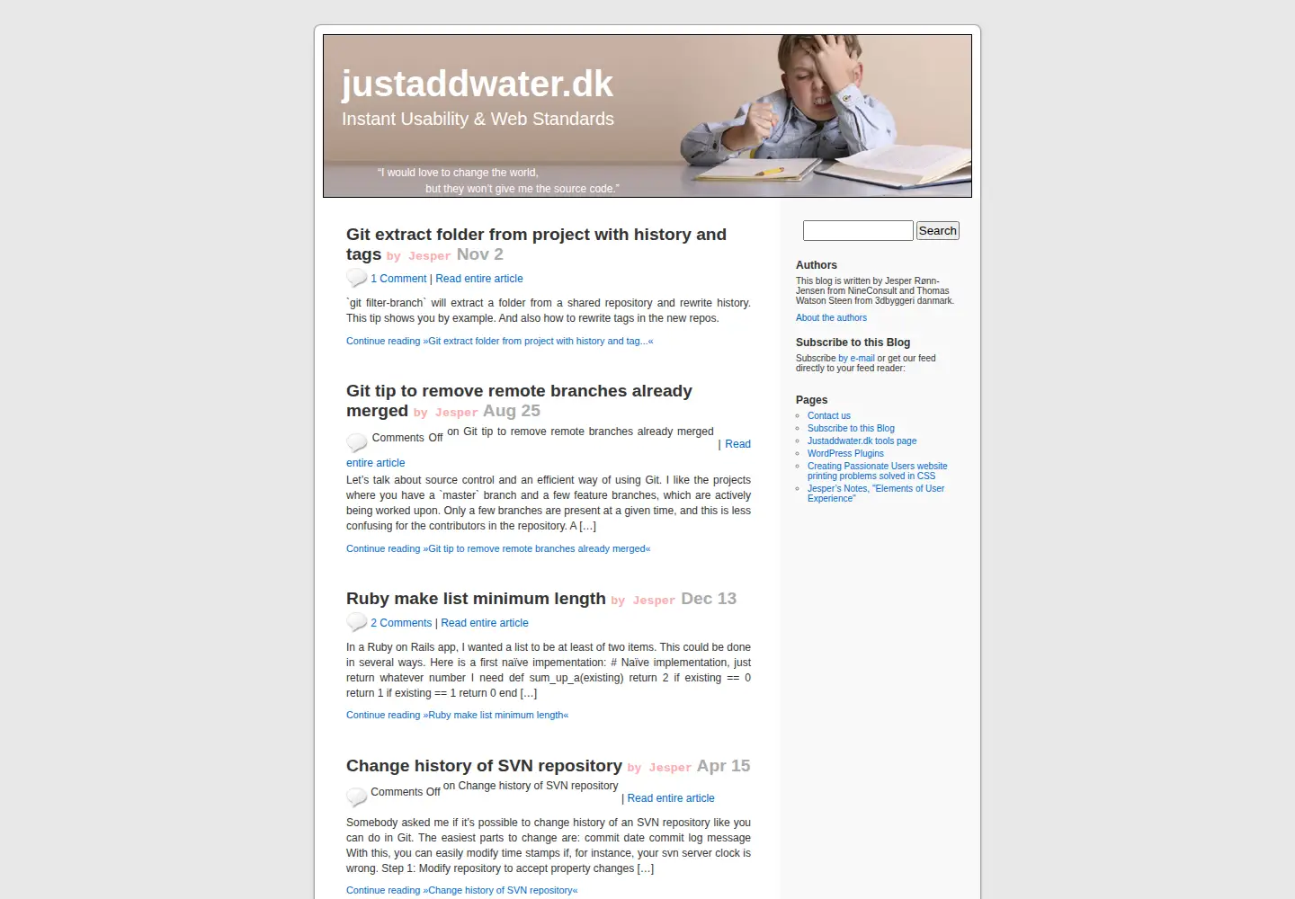 Screenshot of justaddwater.dk