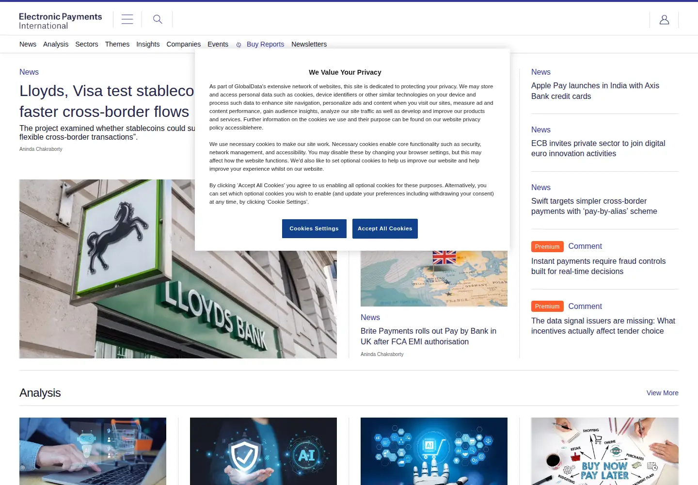 Screenshot of electronicpaymentsinternational.com