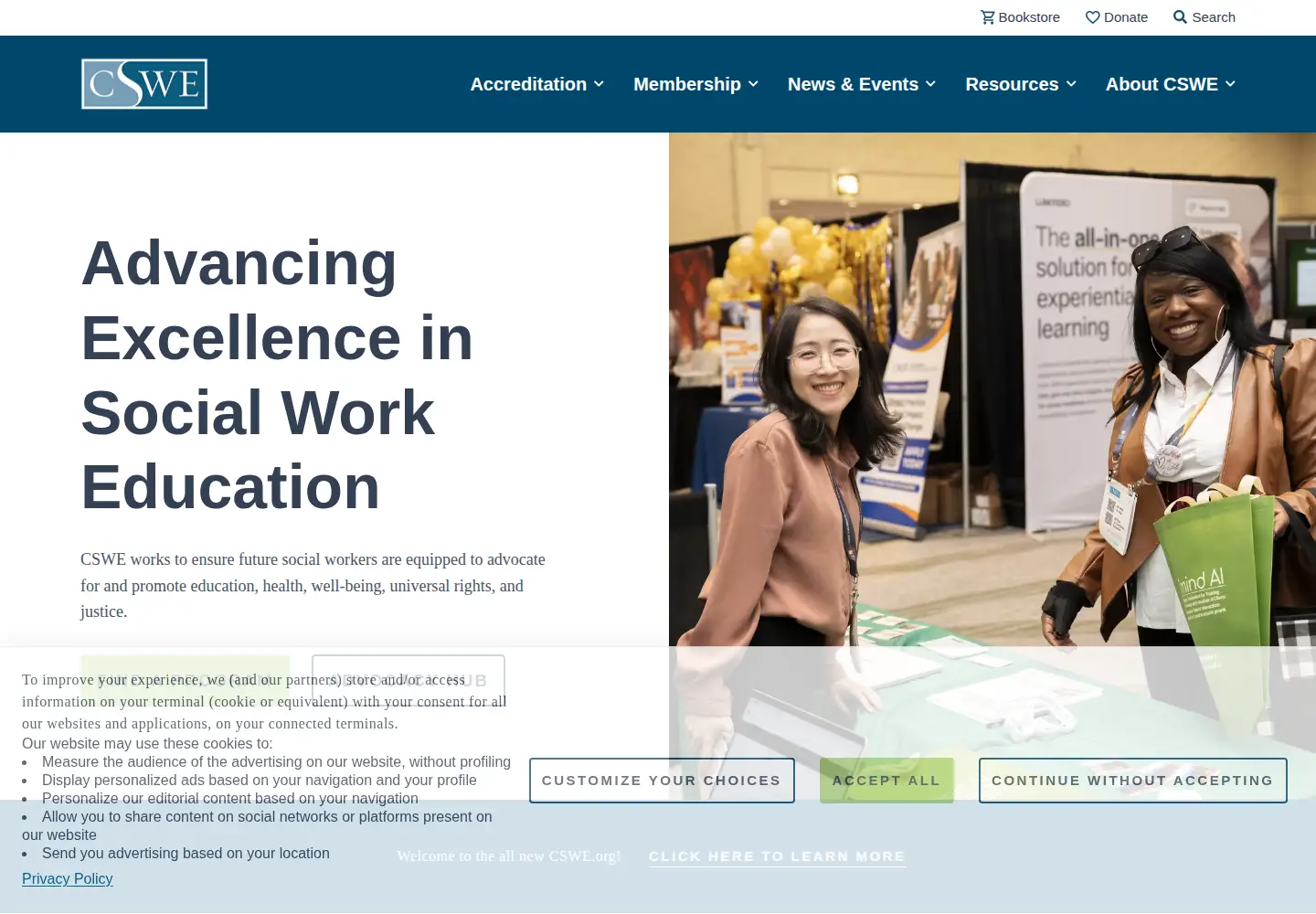 Screenshot of cswe.org