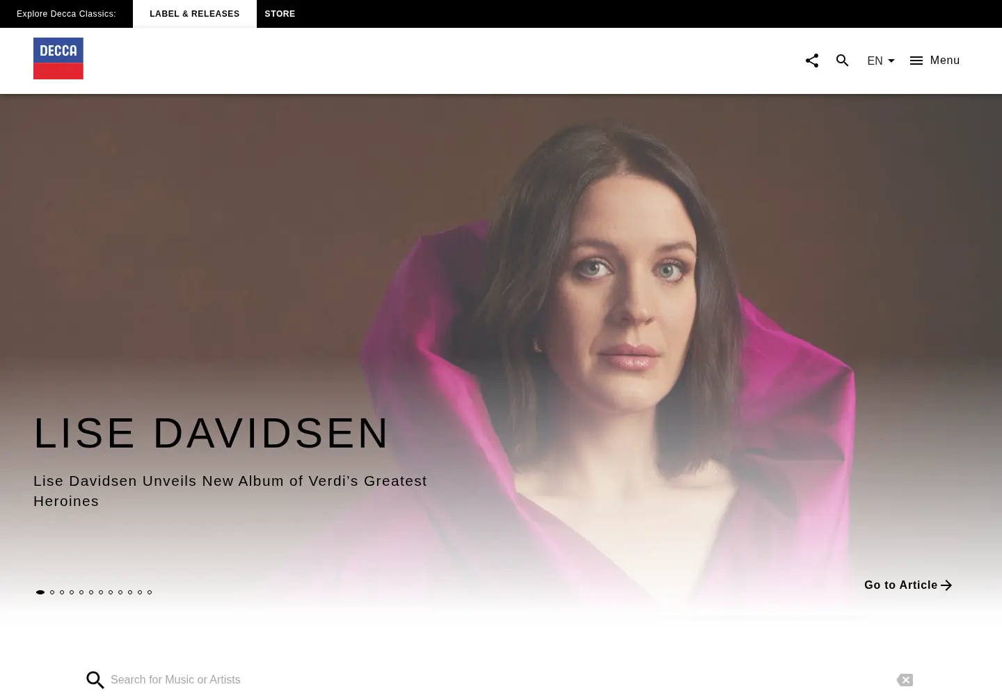 Screenshot of deccaclassics.com