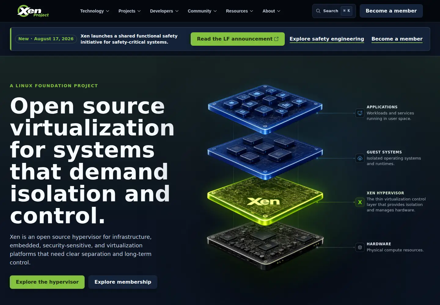 Screenshot of xenproject.org