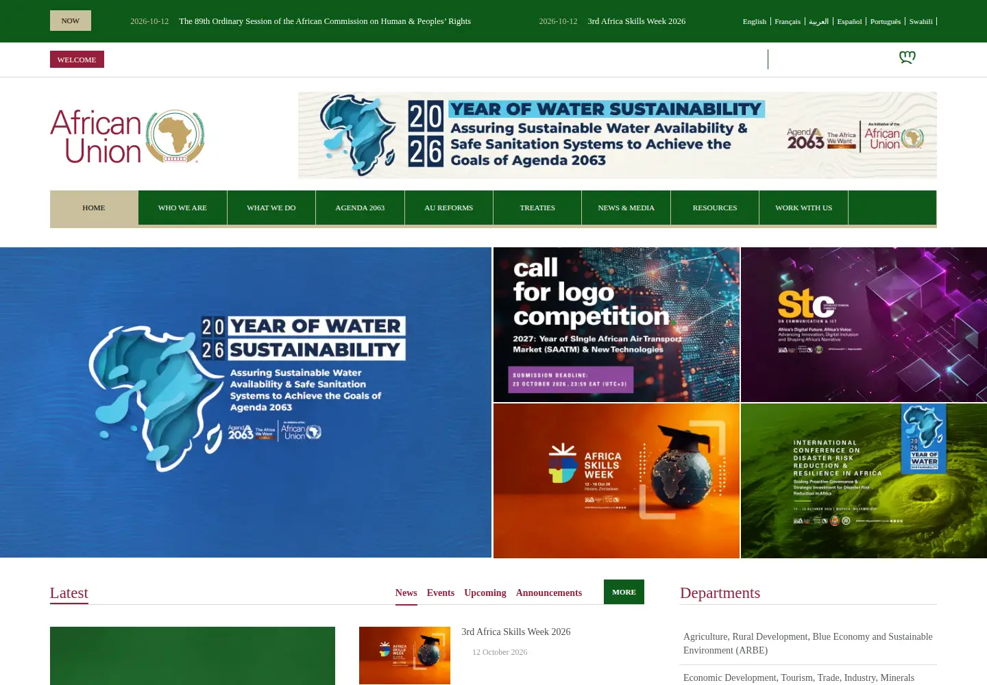 Screenshot of achpr.org