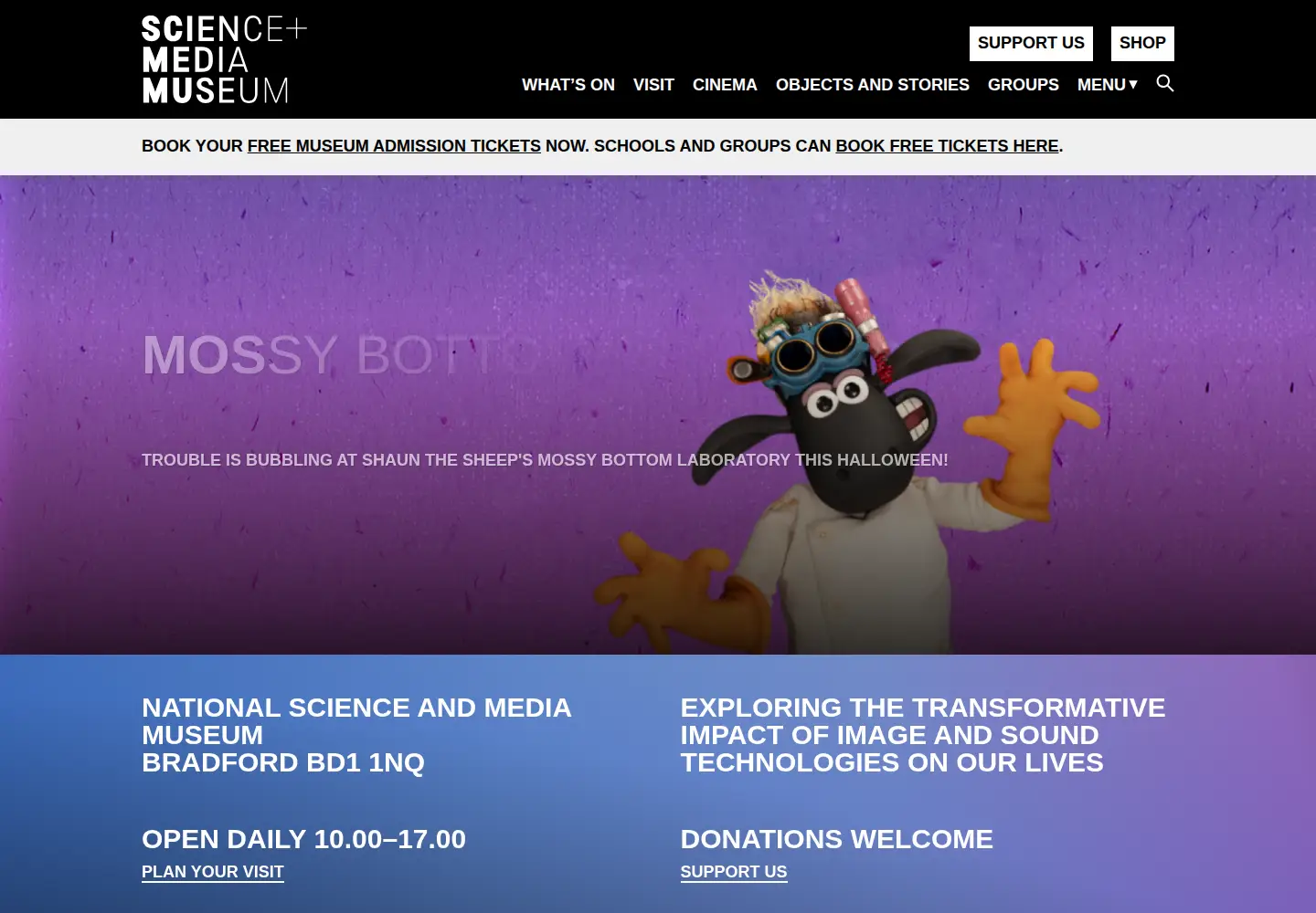 Screenshot of scienceandmediamuseum.org.uk