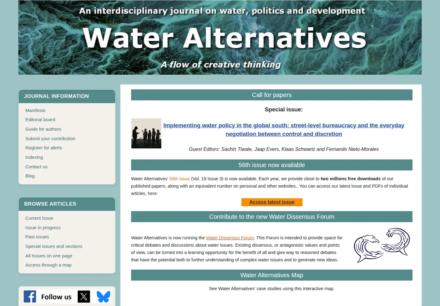 Captured homepage of water-alternatives.org in the current scan
