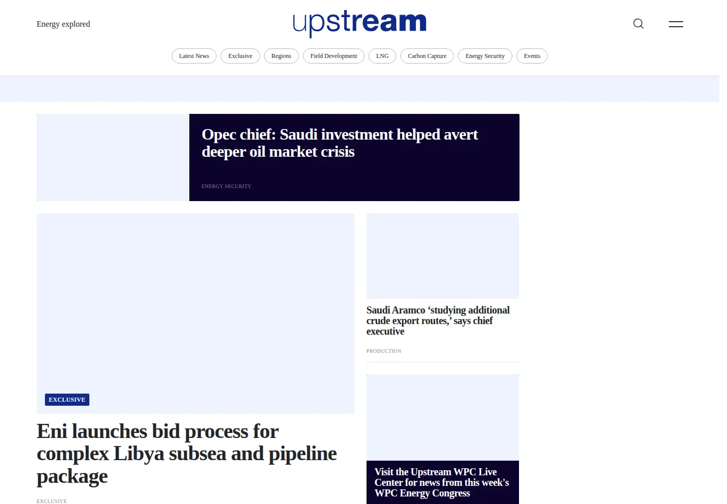Screenshot of upstreamonline.com