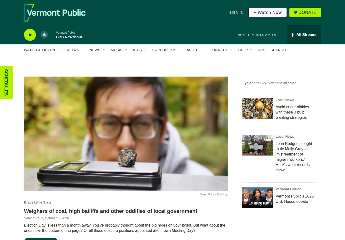 Captured homepage of vpr.org in the current scan