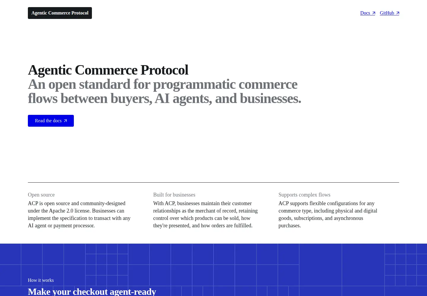 Screenshot of agenticcommerce.dev