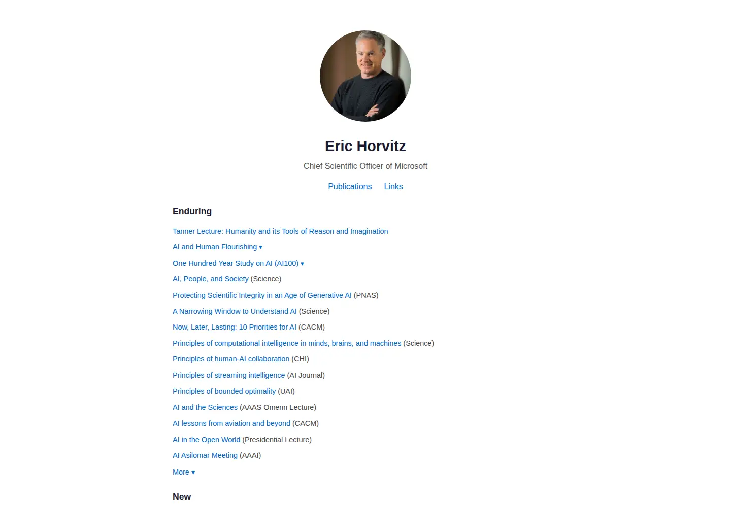 Captured homepage of erichorvitz.com in the current scan