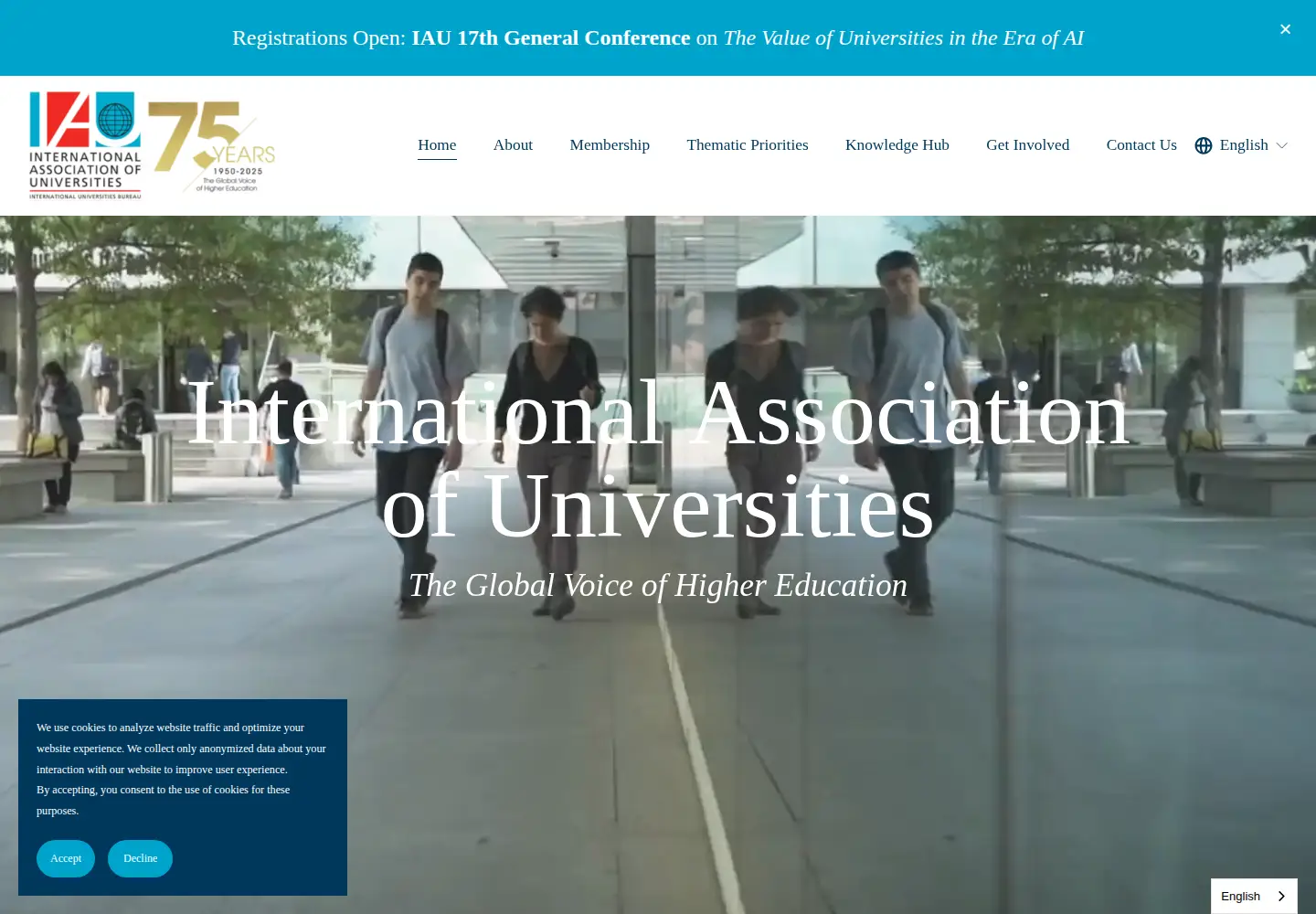 Screenshot of iau-aiu.net