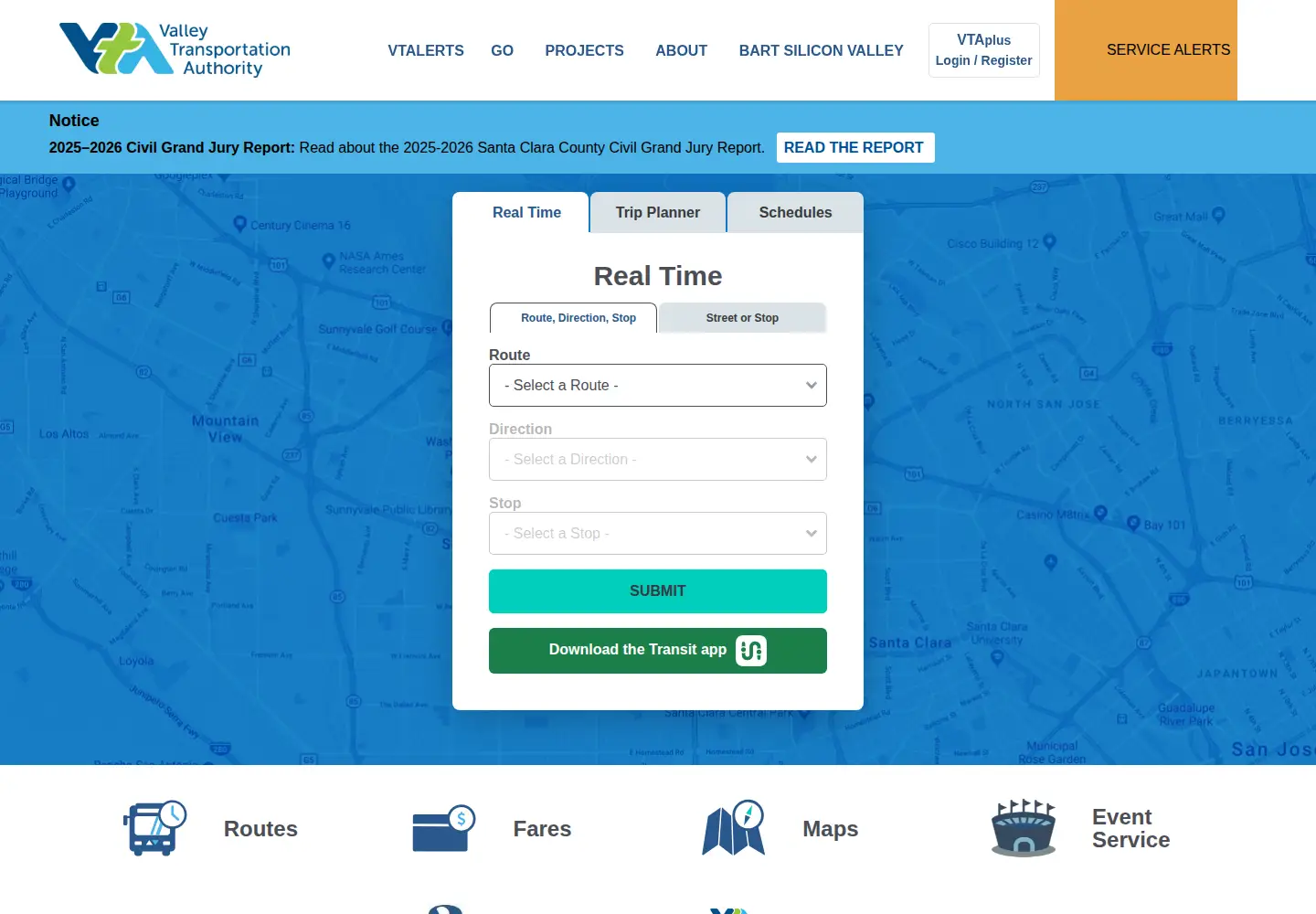 Screenshot of vta.org