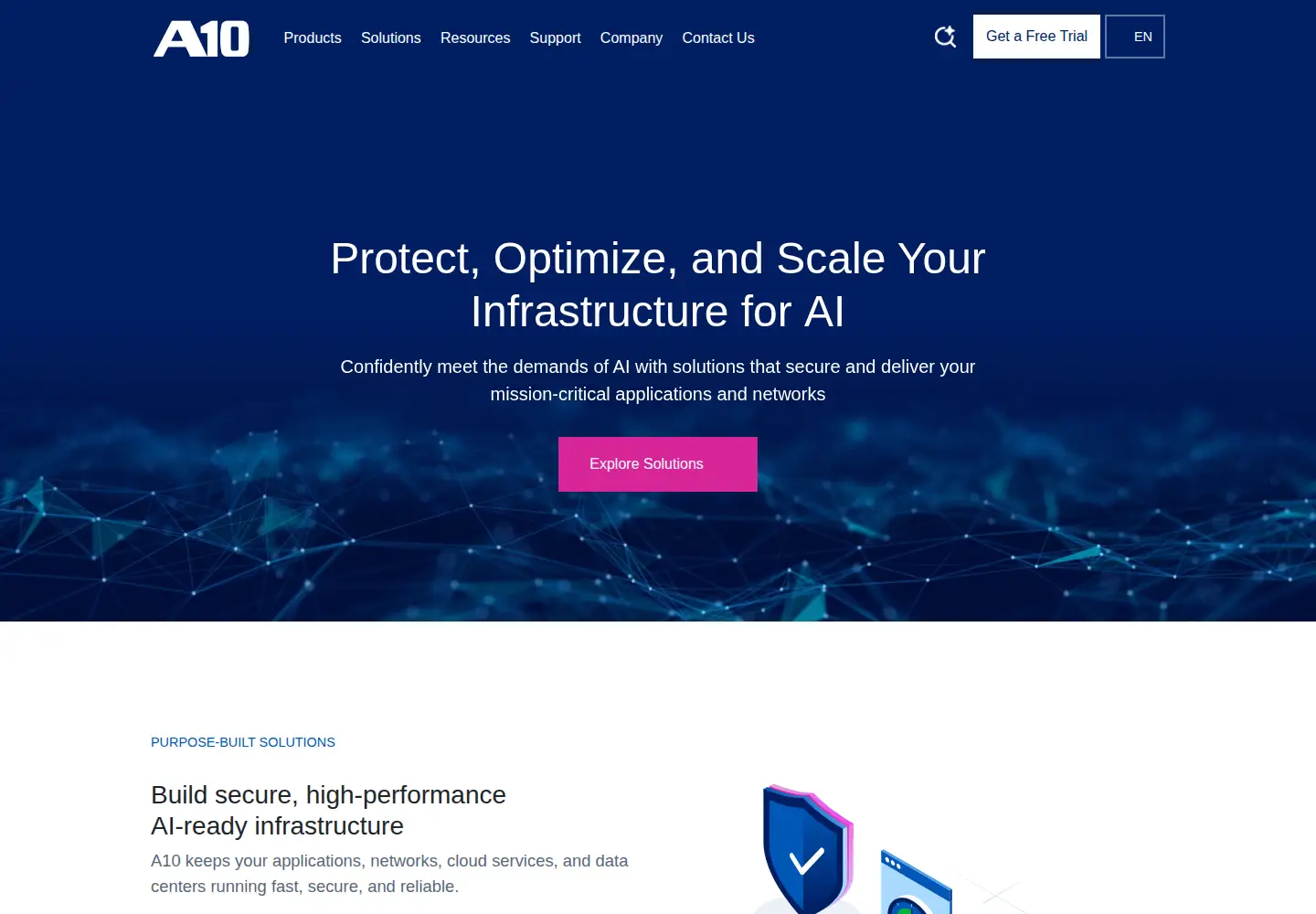 Screenshot of a10networks.com