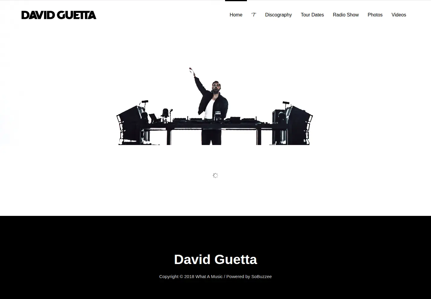 Captured homepage of davidguetta.com in the current scan