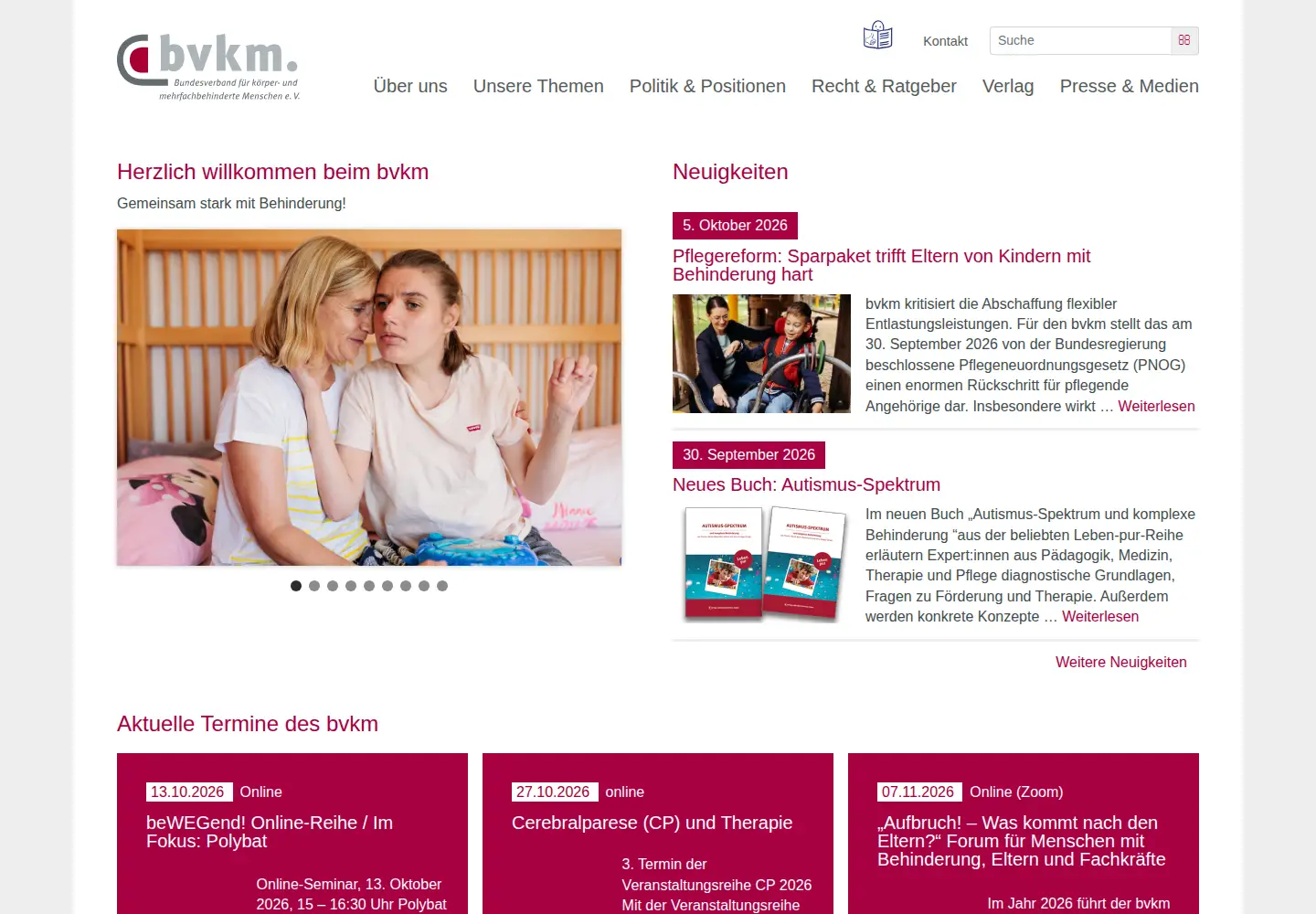 Screenshot of bvkm.de