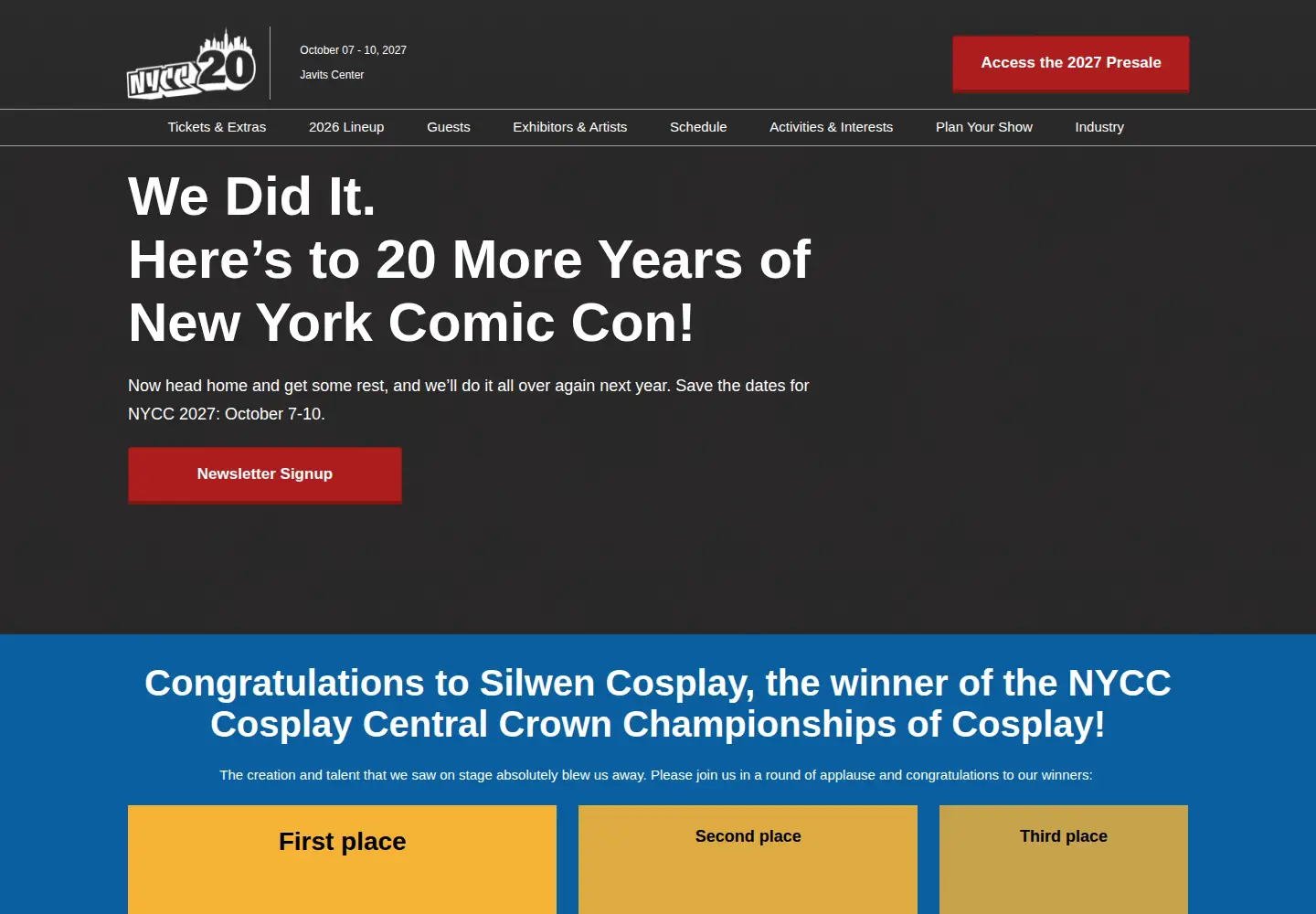 Screenshot of newyorkcomiccon.com