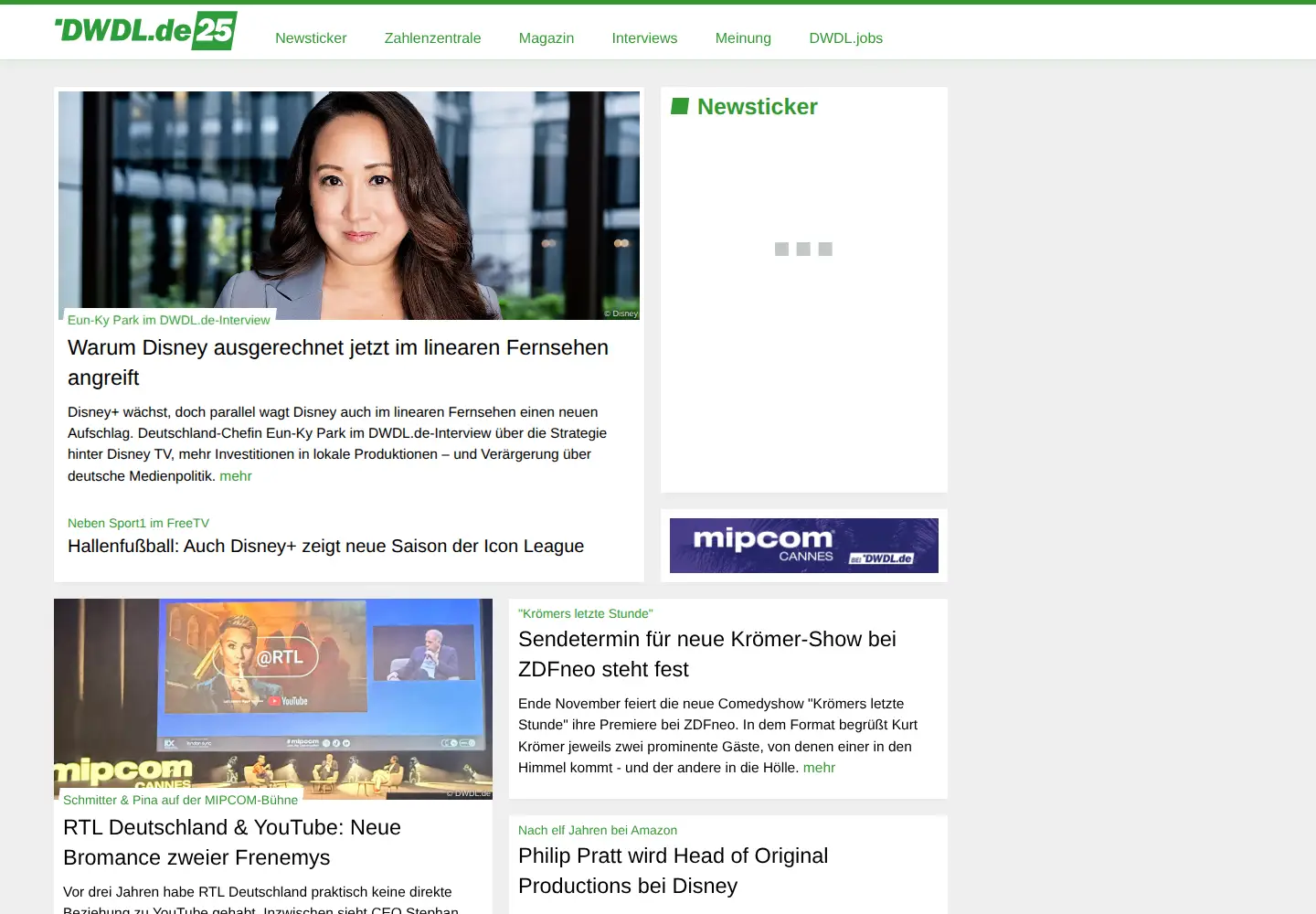 Captured homepage of dwdl.de in the current scan