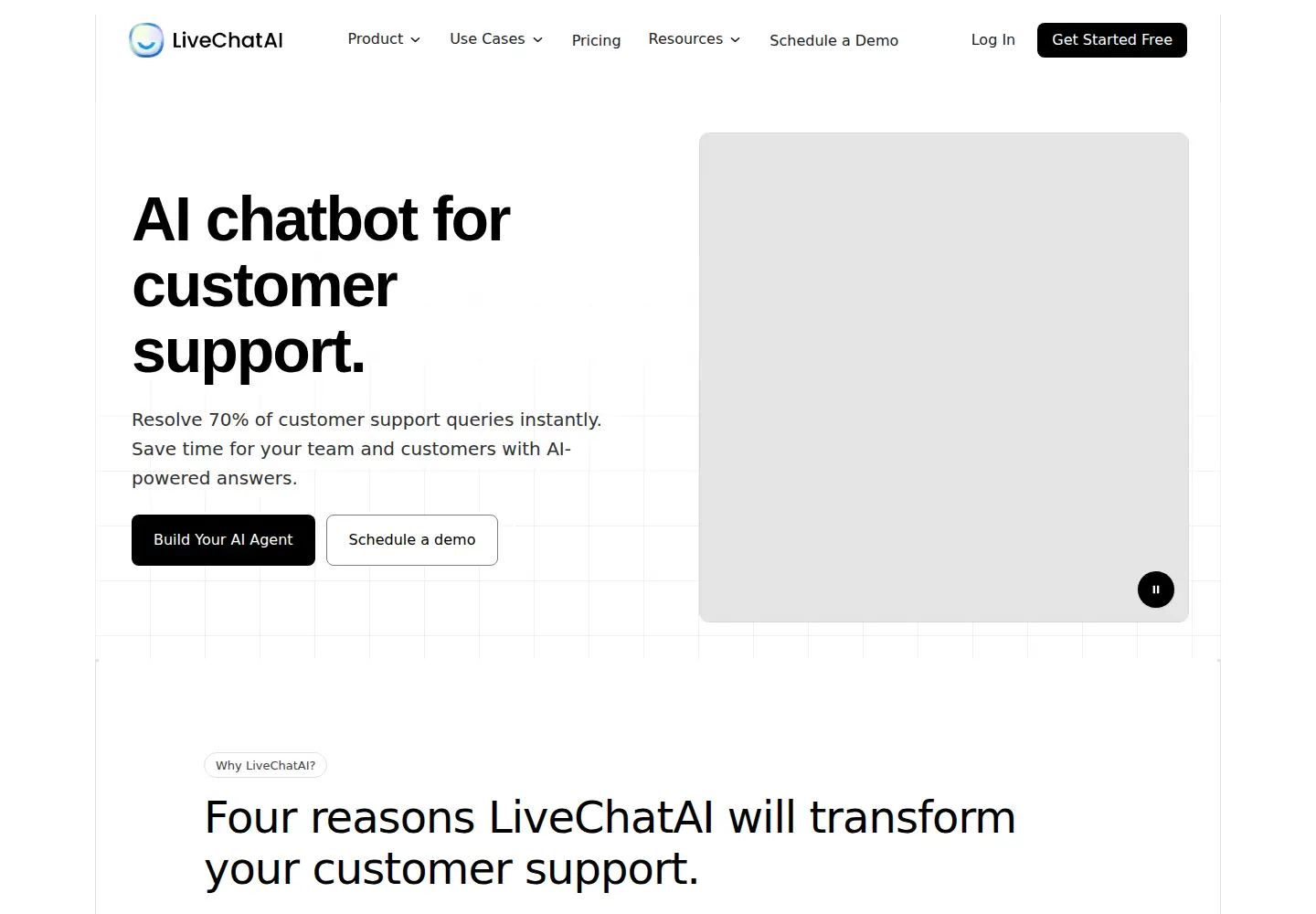 Captured homepage of livechatai.com in the current scan