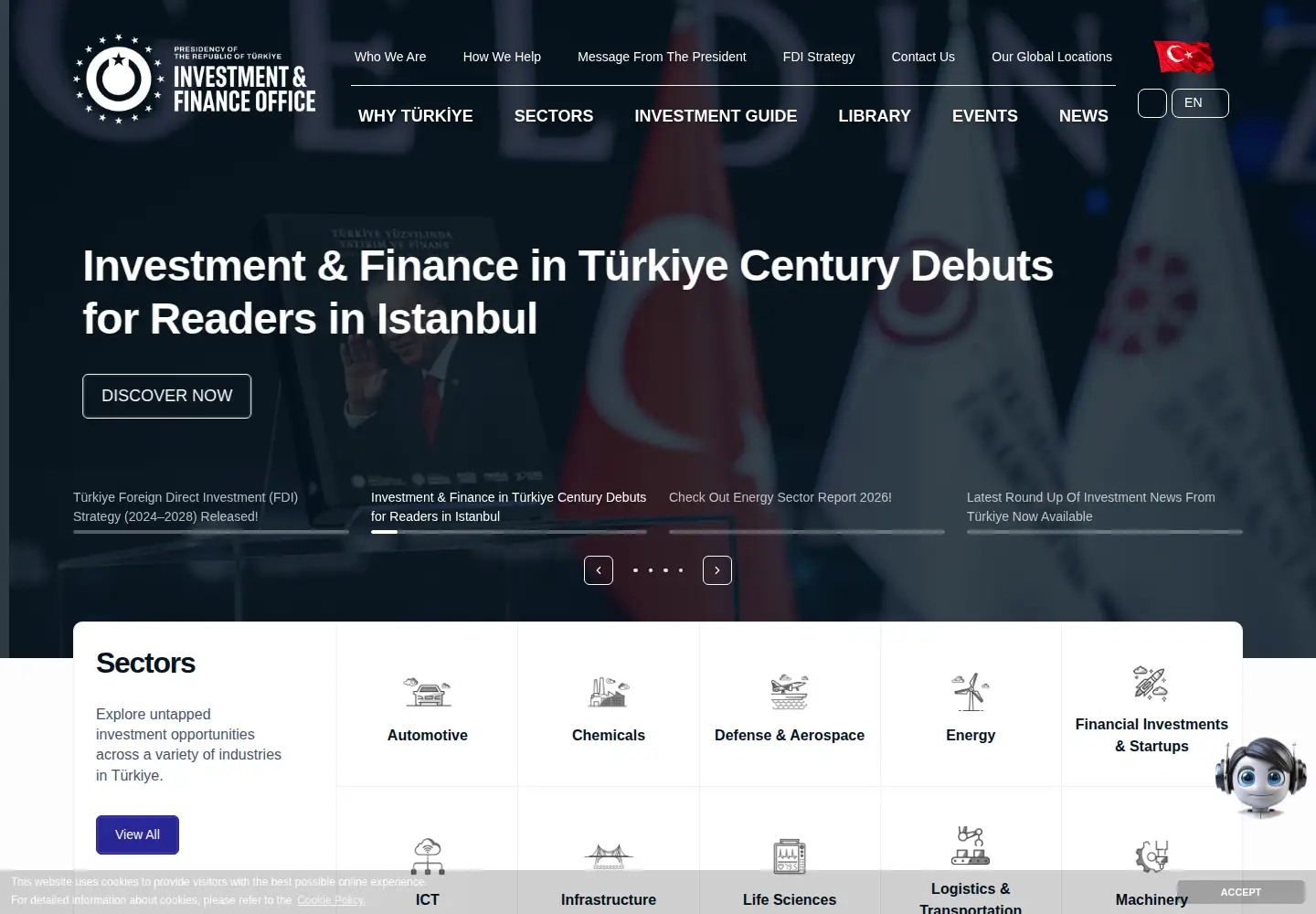 Captured homepage of invest.gov.tr in the current scan
