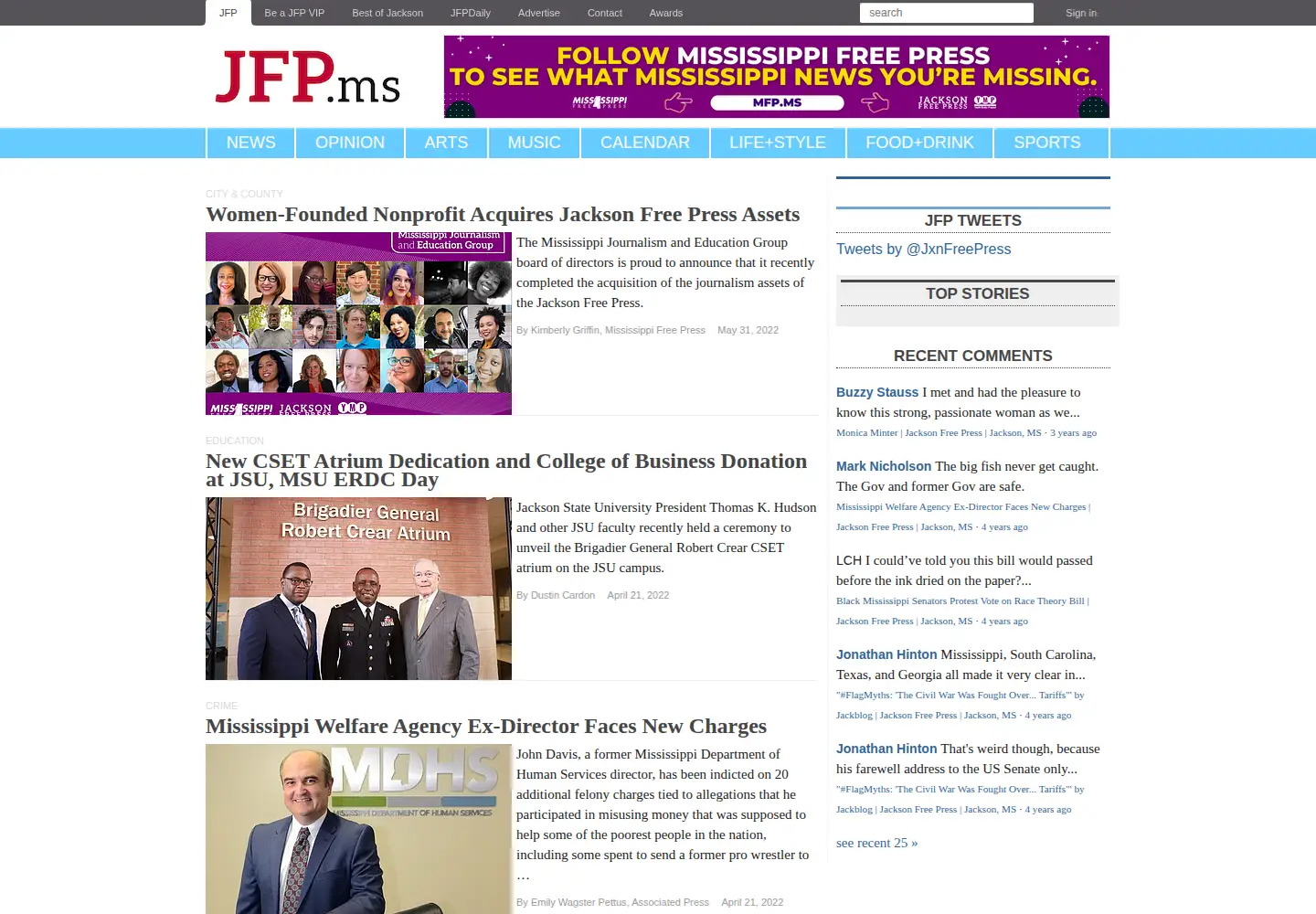 Screenshot of jacksonfreepress.com