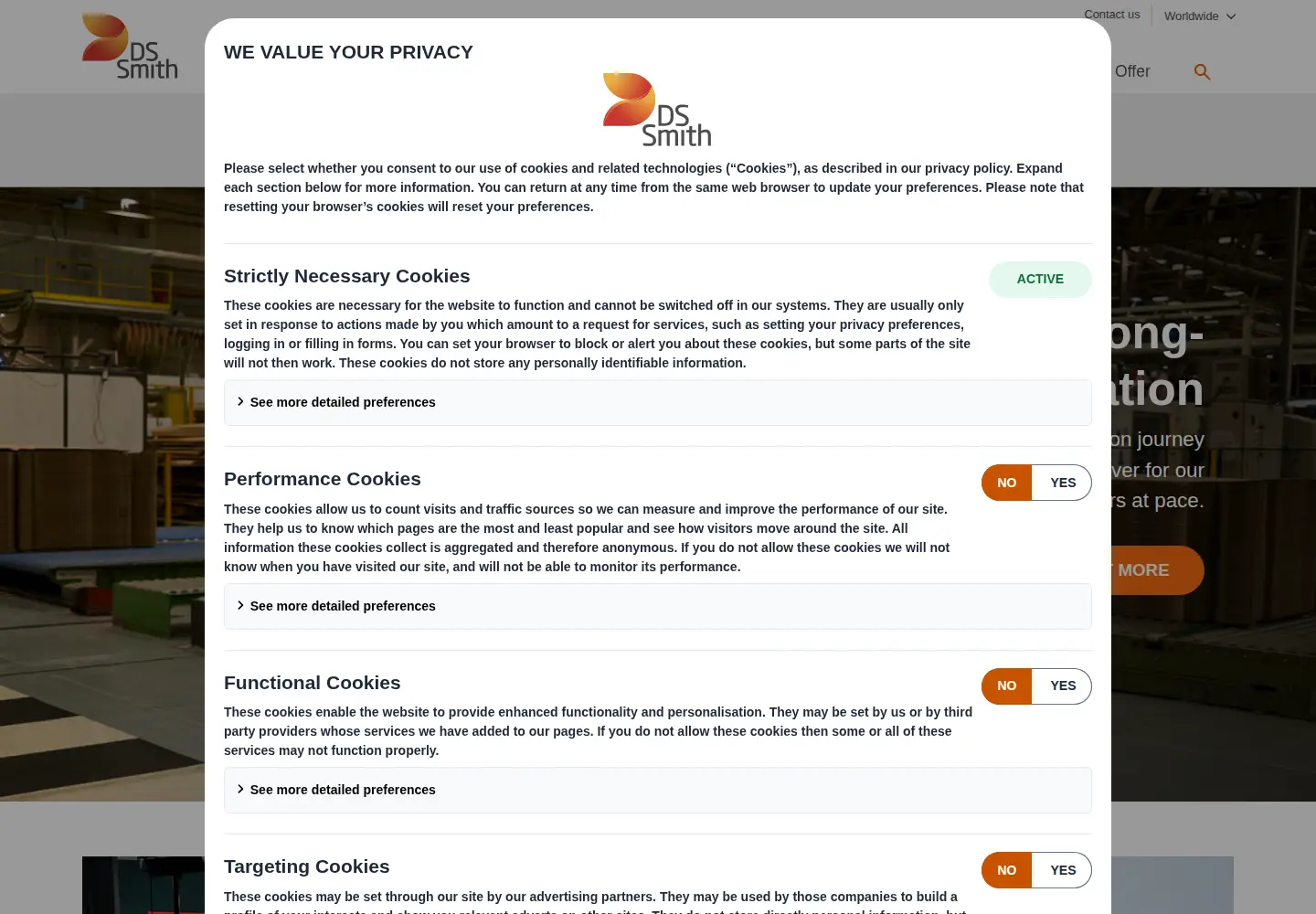 Screenshot of dssmith.com