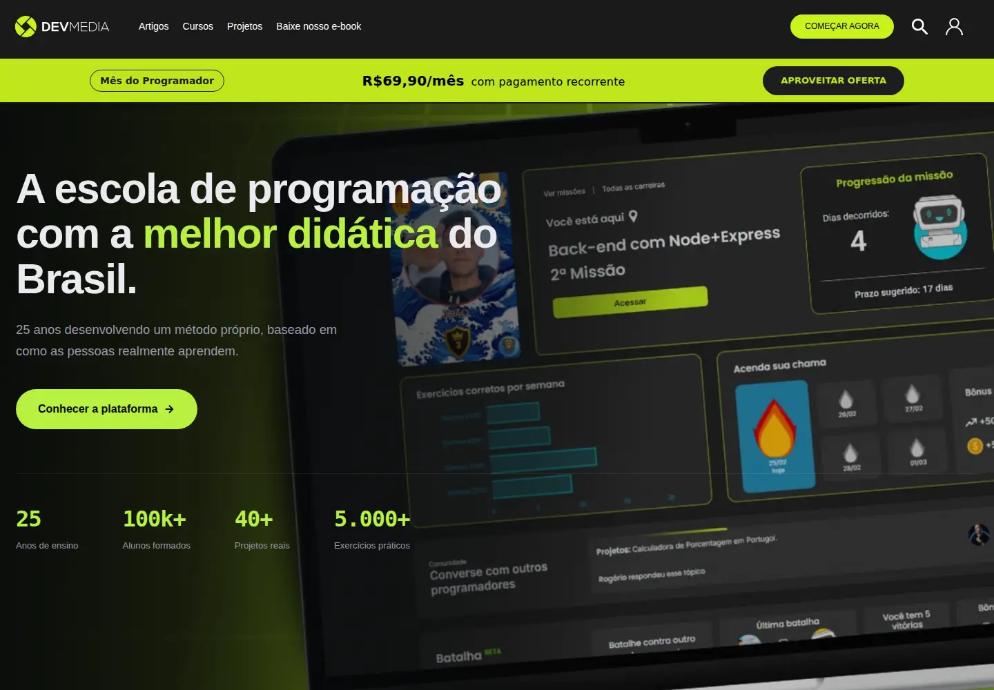 Captured homepage of devmedia.com.br in the current scan