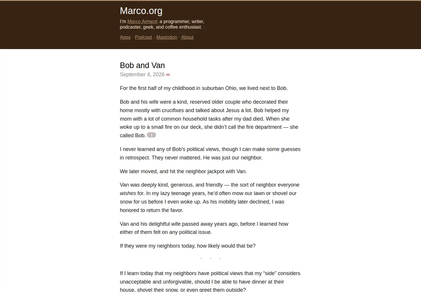 Screenshot of marco.org