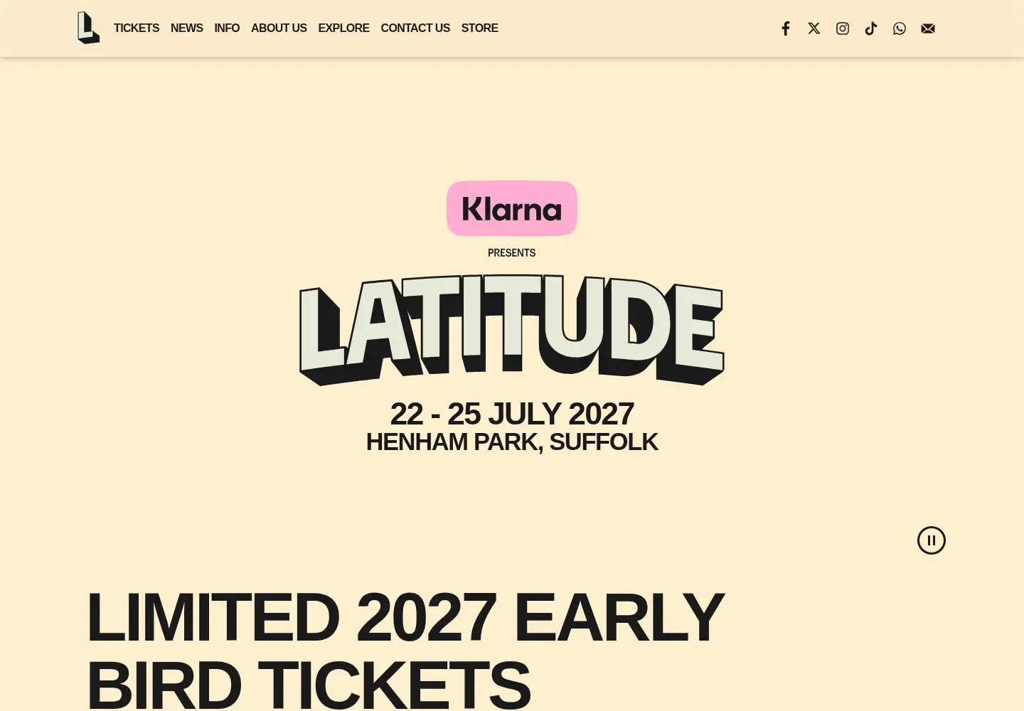 Screenshot of latitudefestival.com