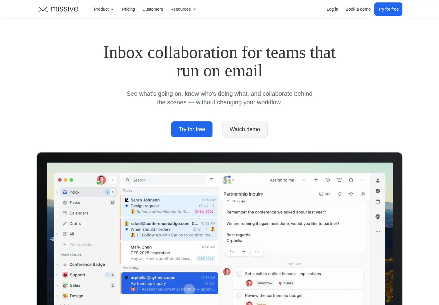 Screenshot of missiveapp.com